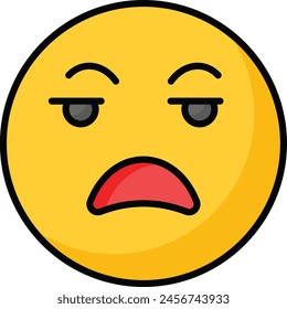 Irritated emoji vector design, ready to use and download premium vector