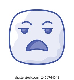 Irritated emoji vector design, ready to use and download premium vector