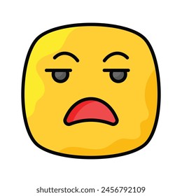 Irritated emoji vector design, ready to use and download premium vector