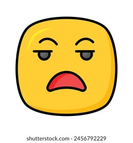 Irritated emoji vector design, ready to use and download premium vector