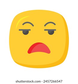 Irritated emoji vector design, ready to use and download premium vector