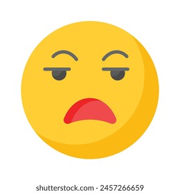 Irritated emoji vector design, ready to use and download premium vector