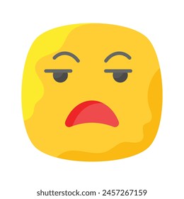 Irritated emoji vector design, ready to use and download premium vector