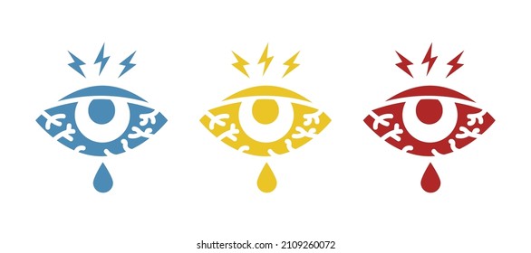 irritated eye icon on a white background, vector illustration