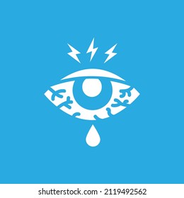 irritated eye icon on a white background, vector illustration