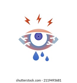irritated eye icon on a white background, vector illustration