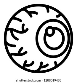 Irritated eye icon. Outline irritated eye vector icon for web design isolated on white background