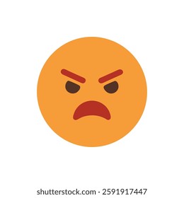 Irritated face icon designed for various design uses.