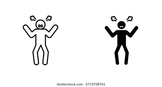 Colección de diseño de ícono humano irritado. Signo y Vector para diseños de interfaz de usuario