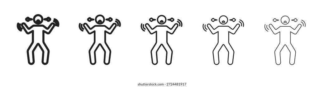 Irritated human icon design in thin editable stroke style for graphic work