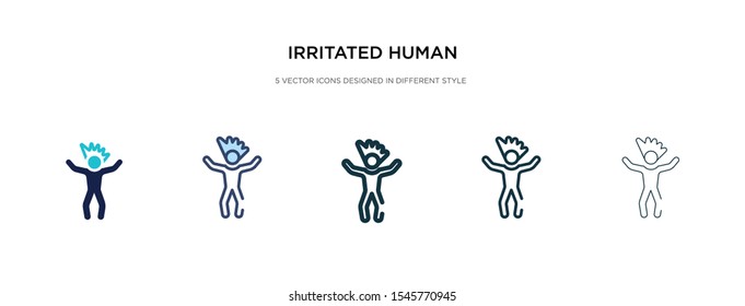 irritated human icon in different style vector illustration. two colored and black irritated human vector icons designed in filled, outline, line and stroke style can be used for web, mobile, ui