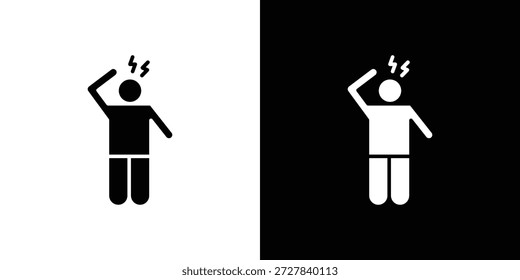Icono humano irritado Ilustración vectorial plana. Símbolos negros simples