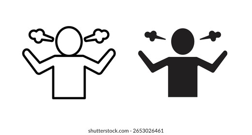 Irritated human icon Logo Design Vector Template Illustration