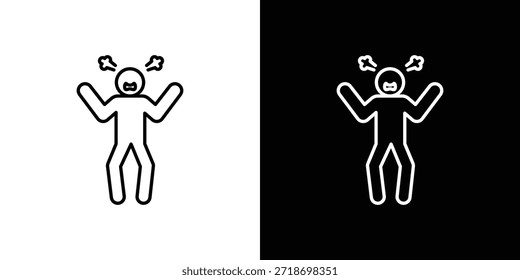 Elemento de logotipo de icono humano irritado. Ilustración vectorial. EPS10