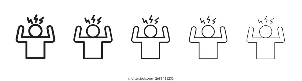 Icono humano irritado, ilustración del logotipo del Vector del contorno, pictograma lineal aislado