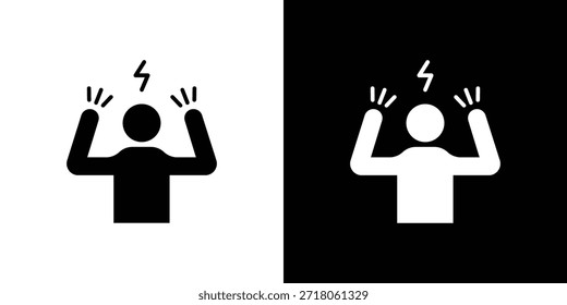 Icono humano irritado. Pictograma simple de alta calidad. Estilo sólido moderno