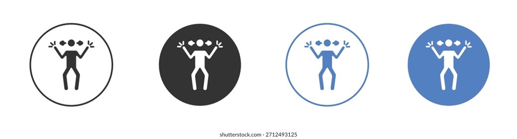 Icono humano irritado Diseño de línea delgada. Gráfico de Vector. EPS 10
