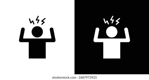 Icono humano irritado, gráficos de Vector en estilo lleno