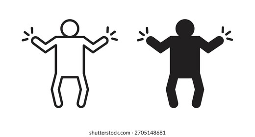 Vector de icono humano irritado diseños modernos planos y de trazo