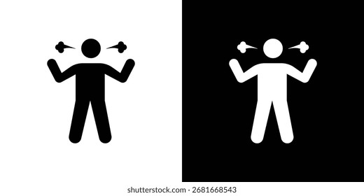 Silueta de Vector de ícono humano irritado para colección gráfica y de Diseño web