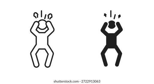 Icono humano irritado para Web y App. Ilustración vectorial eps