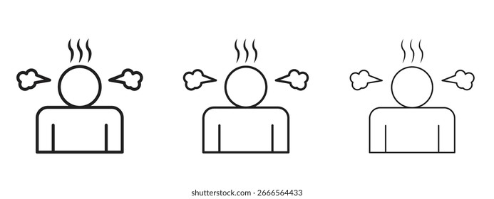 Icono humano irritado para los Elementos del Sitio web o de los App, logotipo. Gráficos de Vector de píxeles