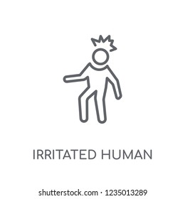 irritated human linear icon. Modern outline irritated human logo concept on white background from Feelings collection. Suitable for use on web apps, mobile apps and print media.
