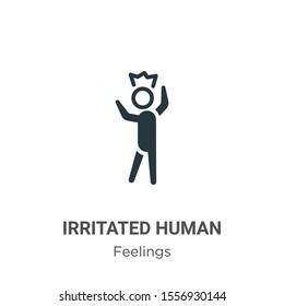 Irritated human vector icon on white background. Flat vector irritated human icon symbol sign from modern feelings collection for mobile concept and web apps design.