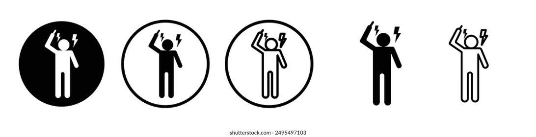 Irritated human vector icon set in black and white color.