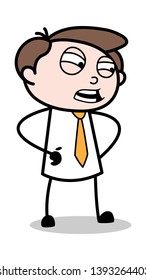 Irritated - Office Businessman Employee Cartoon Vector Illustration﻿