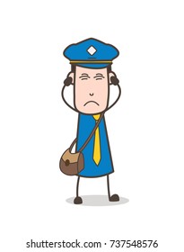 Irritated Postman Don’t Want to Listen Vector