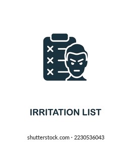 Irritation List icon. Monochrome simple Time Management icon for templates, web design and infographics