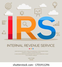 IRS Mean (internal Revenue Service) ,letters And Icons,Vector Illustration.