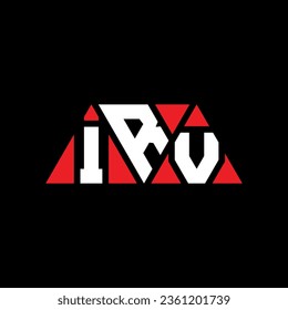IRV triangle letter logo design with triangle shape. IRV triangle logo design monogram. IRV triangle vector logo template with red color. IRV triangular logo Simple, Elegant, and Luxurious design.