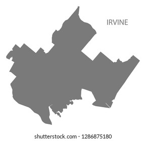 Irvine California city map grey illustration silhouette shape