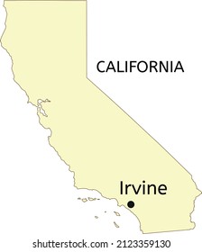 Irvine city location on California map