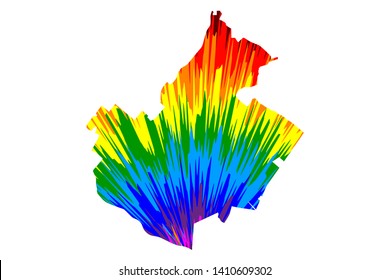 Irvine city (United States of America, USA, U.S., US, United States cities, usa city)- map is designed rainbow abstract colorful pattern, City of Irvine map made of color explosion,