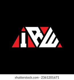 Diseño del logotipo de la letra triangular IRW con forma triangular. Monograma de diseño del logotipo del triángulo IRW. Plantilla de logotipo vectorial de triángulo IRW con color rojo. Logo triangular IRW Diseño sencillo, elegante y lujoso.