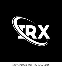 Logotipo de IRX. Carta IRX. Diseño del logotipo de la letra IRX. Logotipo IRX con iniciales enlazadas con el círculo y el logotipo del monograma en mayúscula. Tipografía IRX para tecnología, negocio y marca inmobiliaria.
