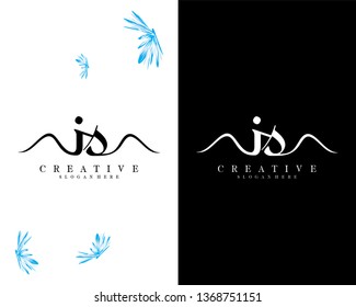 is, si letter creative logo design vector