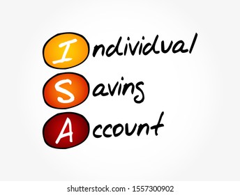 ISA - Individual Saving Account acronym, business concept background