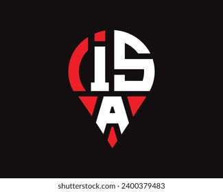 ISA letter location shape logo design