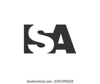 ISA logo design. Initial letter I S A bold font style for tech startups, consulting, corporate branding. Creative company name, headlines typography identity, trendy logotype. Vector illustration.