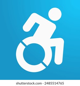 ISA: vector illustration of the International Symbol of Access with blue background