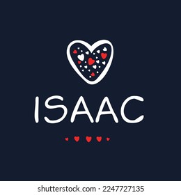 (Isaac) Nombre de caligrafía, ilustración vectorial.