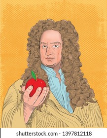 Isaac Newton 16431727 Portrait Line Art Stock Vector (Royalty Free ...