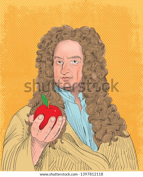 Isaac Newton 16431727 Portrait Line Art Stock Vector (Royalty Free ...