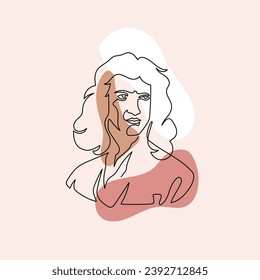  Isaac Newton Line Art Character