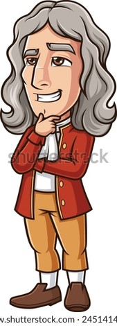 Isaac Newton thinking vector illustration