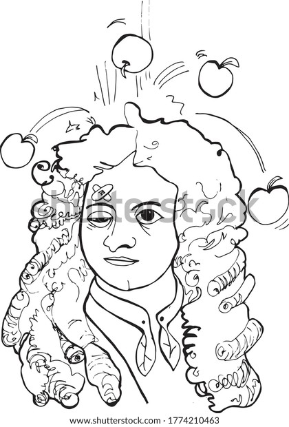 Isaac Newton Vector Caricature Funny Cartoon Stock Vector Royalty Free 1774210463 Shutterstock 6488